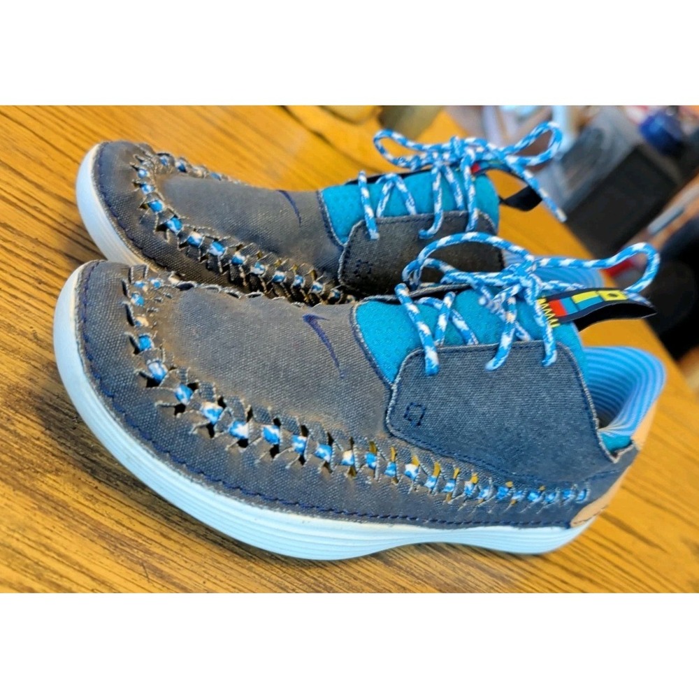 Nike Solarsoft Moccasin Denim Blue Size 10 586584-440 Shoes Sneakers Super Cute!